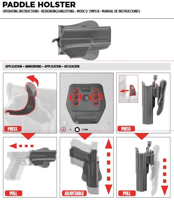 Umarex Coldre de encaixe tipo pá para Glock G17 / TPM1 - Preto