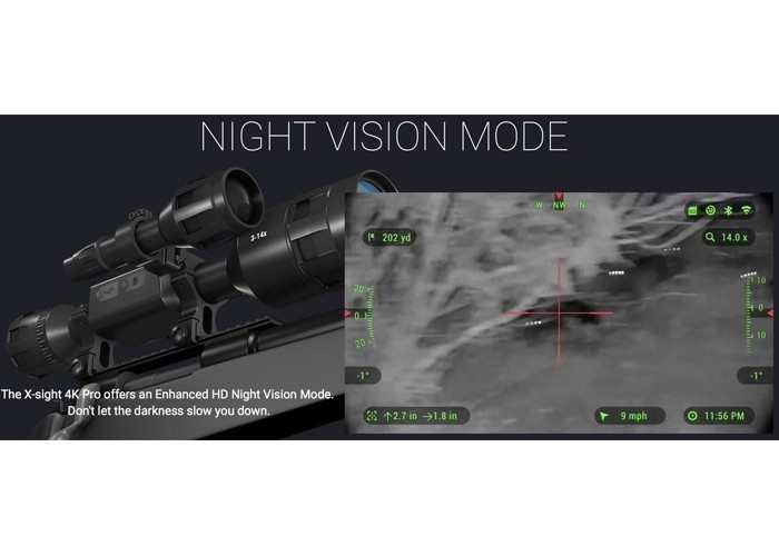 ATN Riflescope X-SIGHT 4K PRO 3-14x para dia e noite - BK