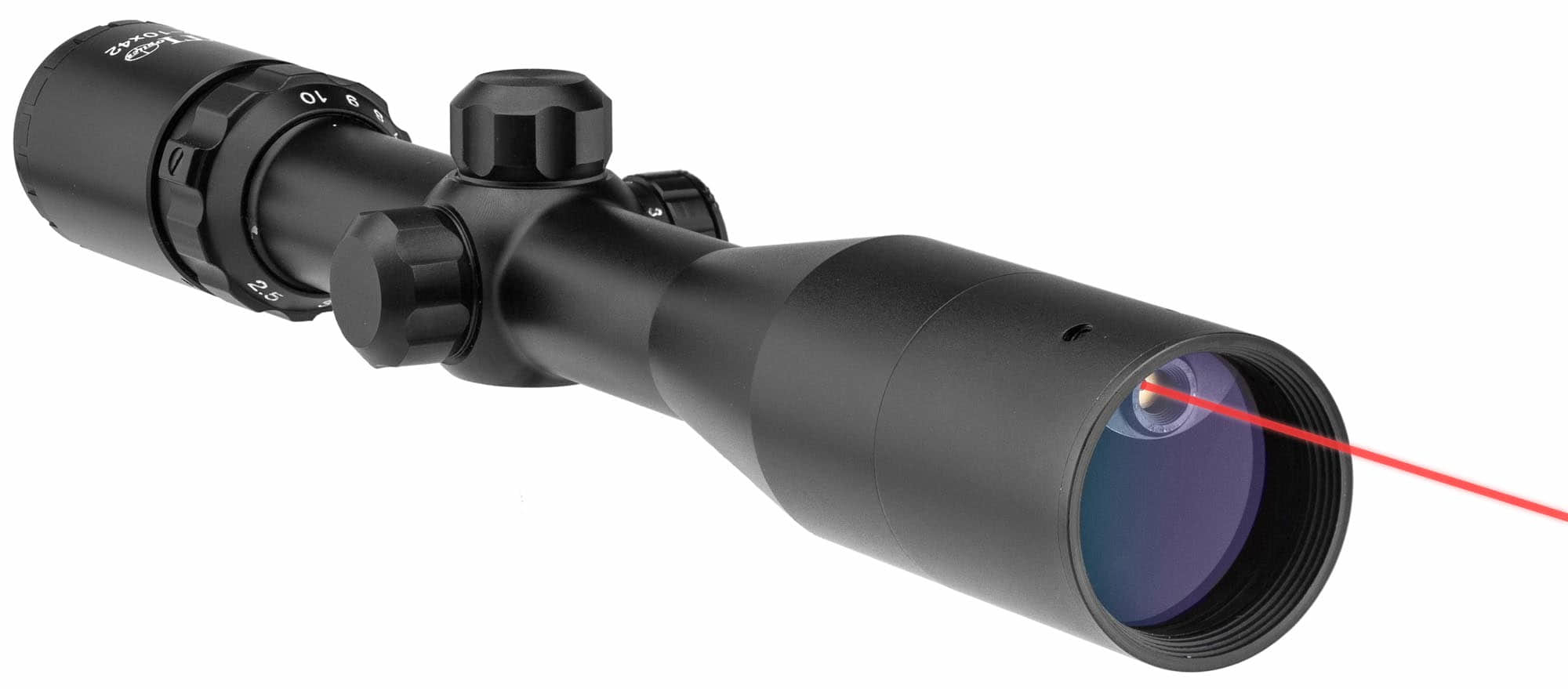 RTI Optics Mira telescópica Mil-Dot 2.5-10 x 42 con láser rojo - BK