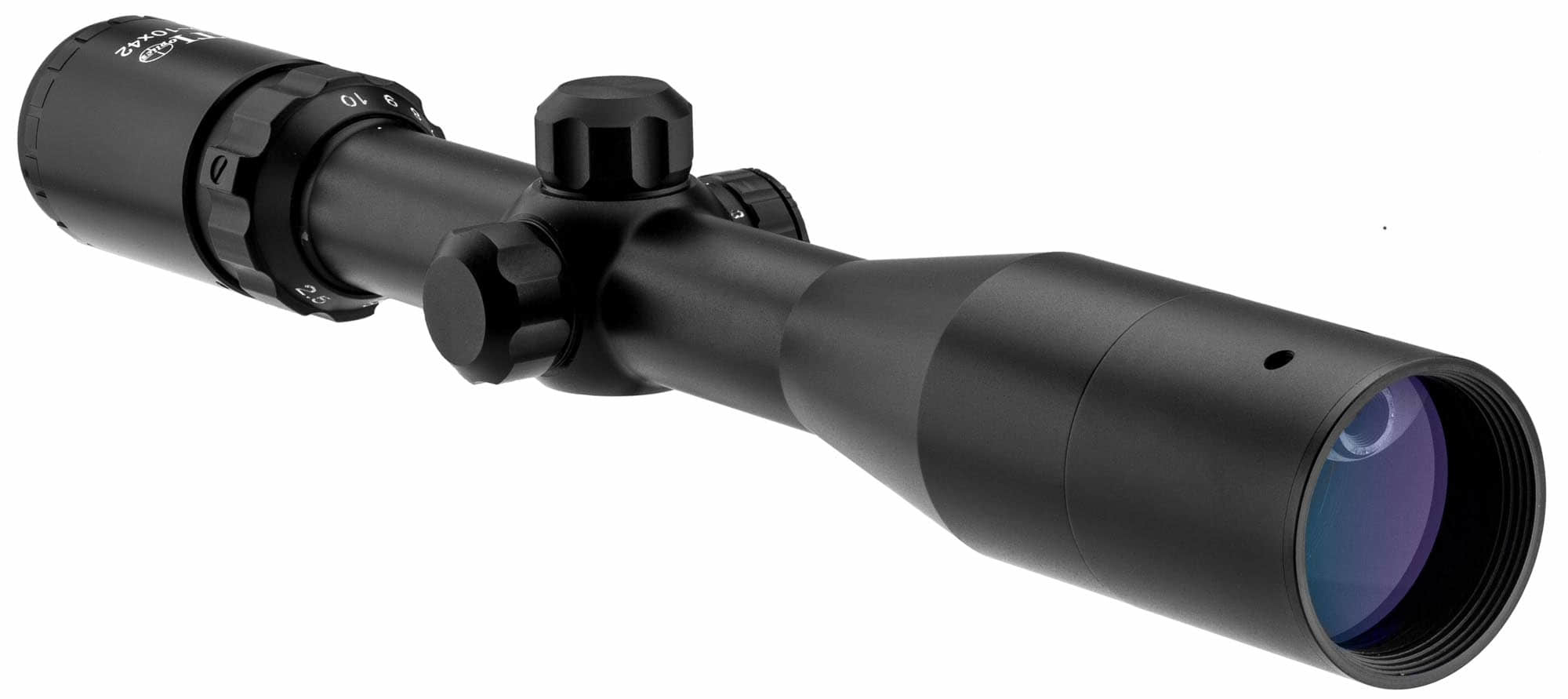 RTI Optics Riflescópio 2,5-10 x 42 Mil-Dot com laser vermelho - BK