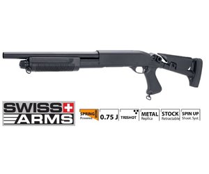 Swiss Arms Spring Shotgun 3 Burst Metal 0.7 Joule - BK - DarkBull