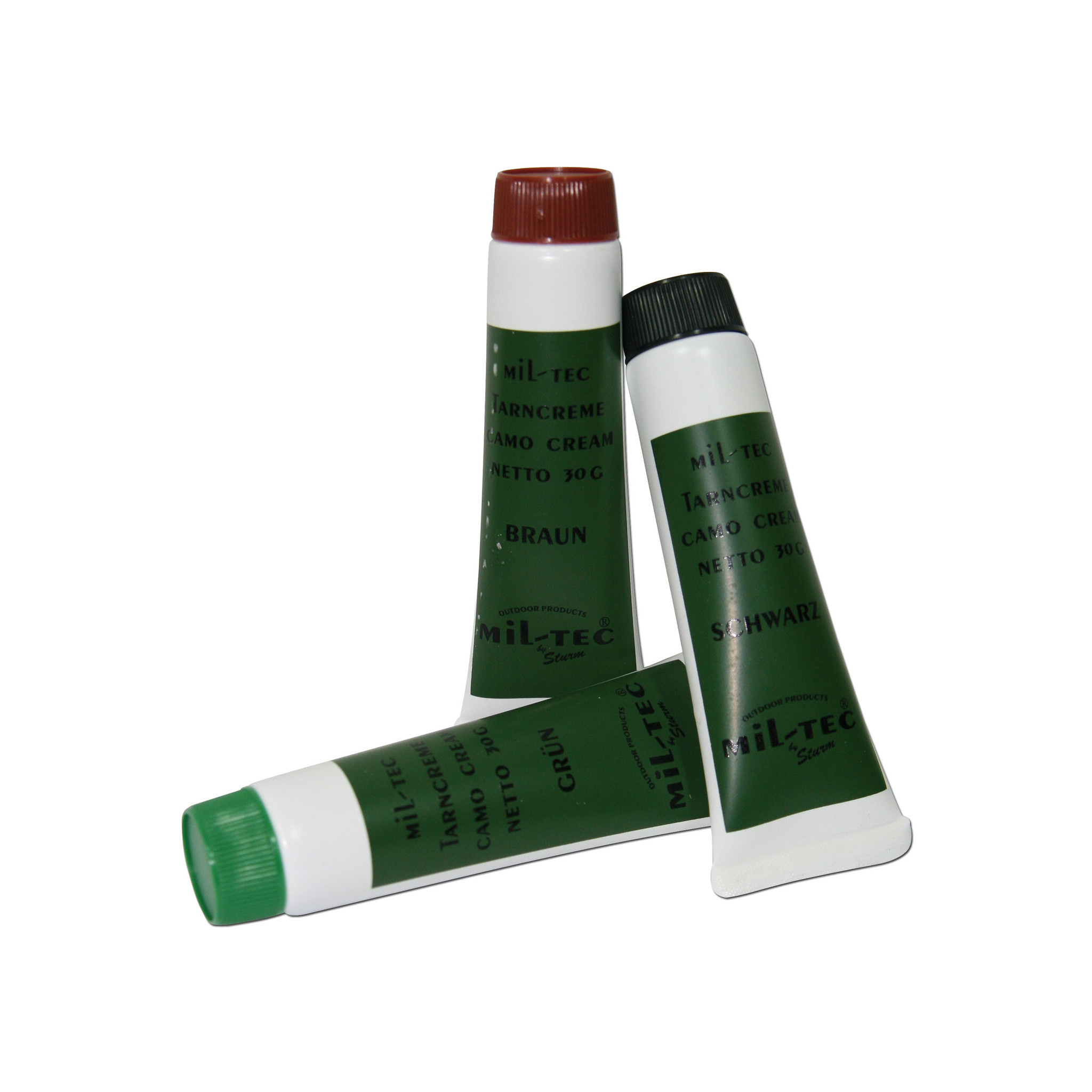 Mil-Tec Juego de pintura facial Camo - verde, marrón, negro