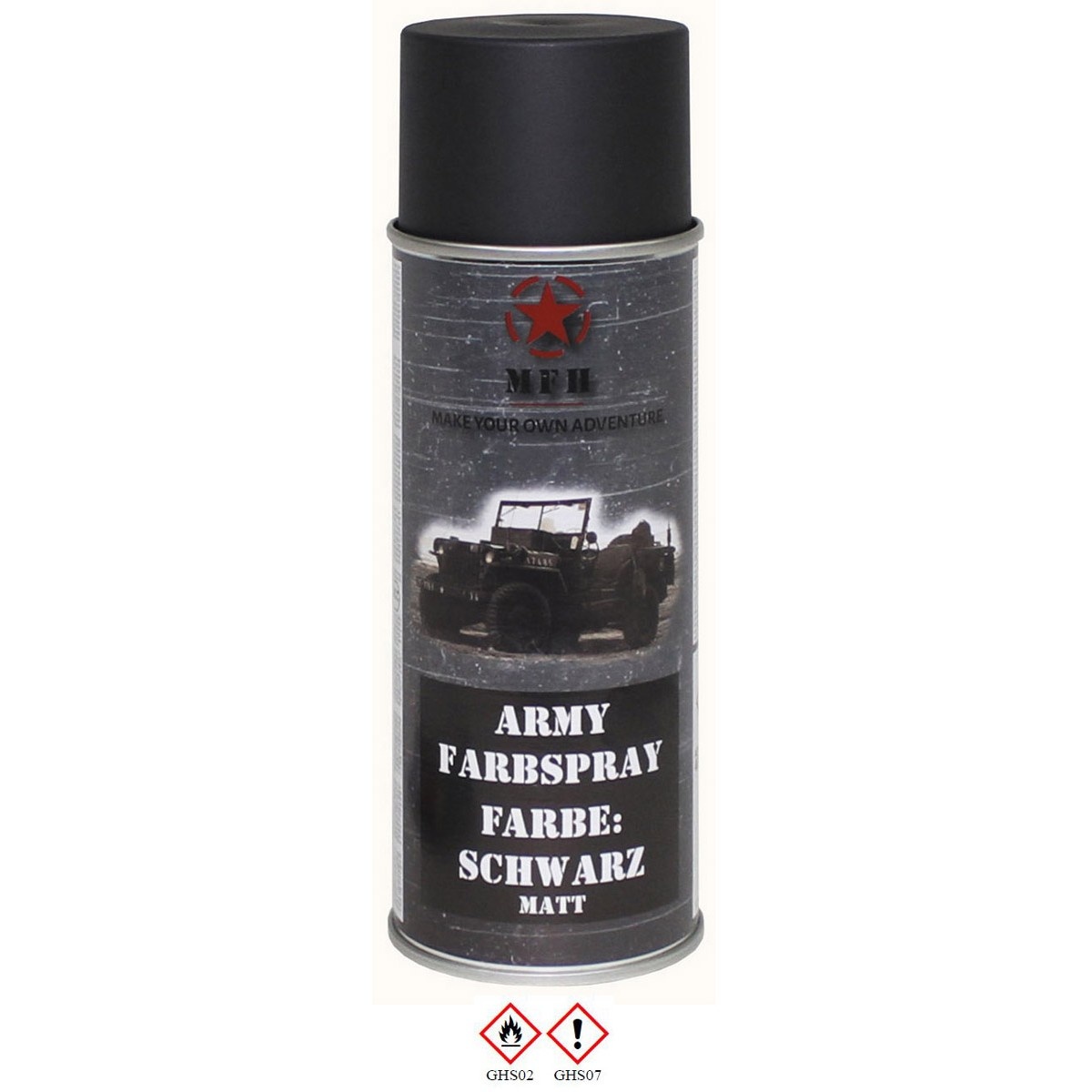 MFH Camouflage Army Paint Spray matt - black