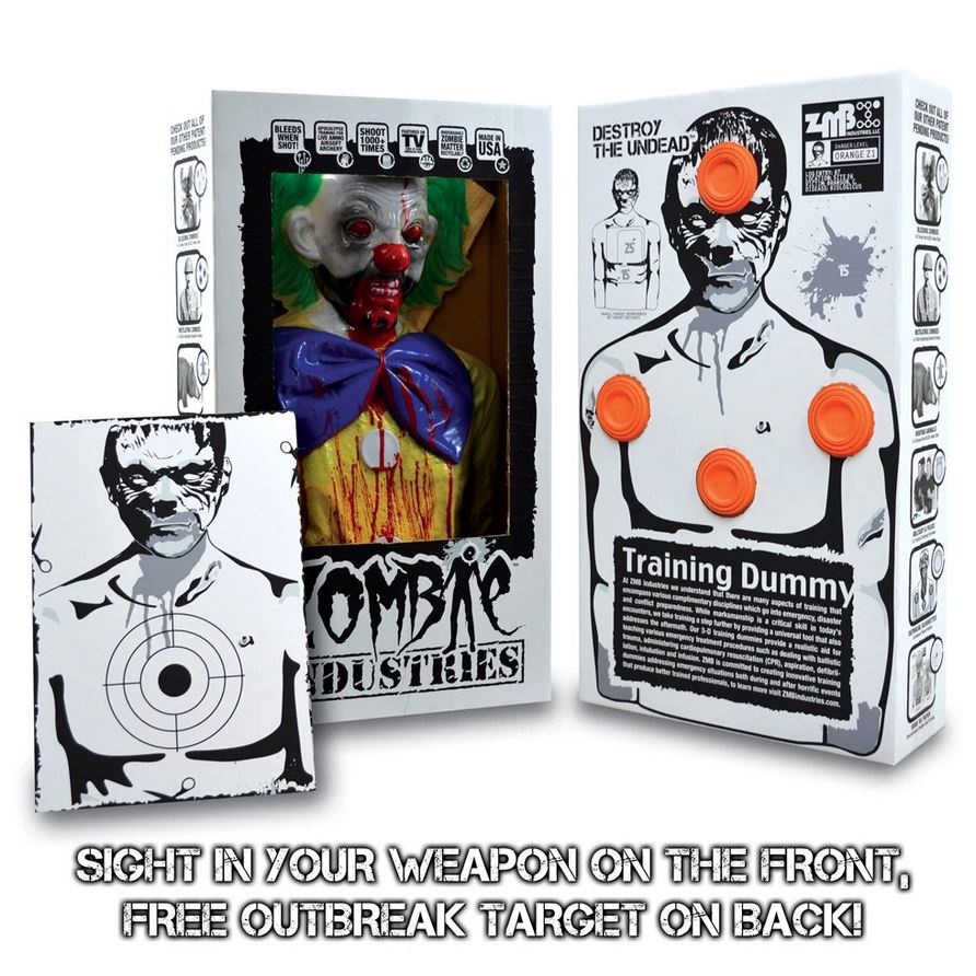 Zombie Ind. Bobo Clown - Blanco 3D Zombie Bleeder a prueba de balas