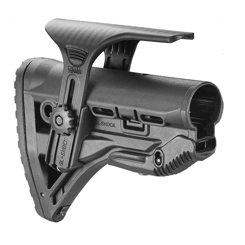 FAB Defense GL-SHOCK CP M4 / AR15 Shock-Absorbing Buttstock W / Cheek Rest - BK