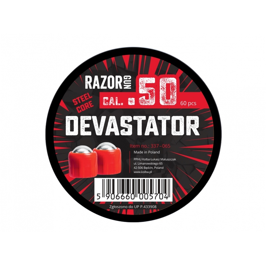 RazorGun Billes en acier cal .50 Steel Core Devastator pour HDR50 - 60 pièces