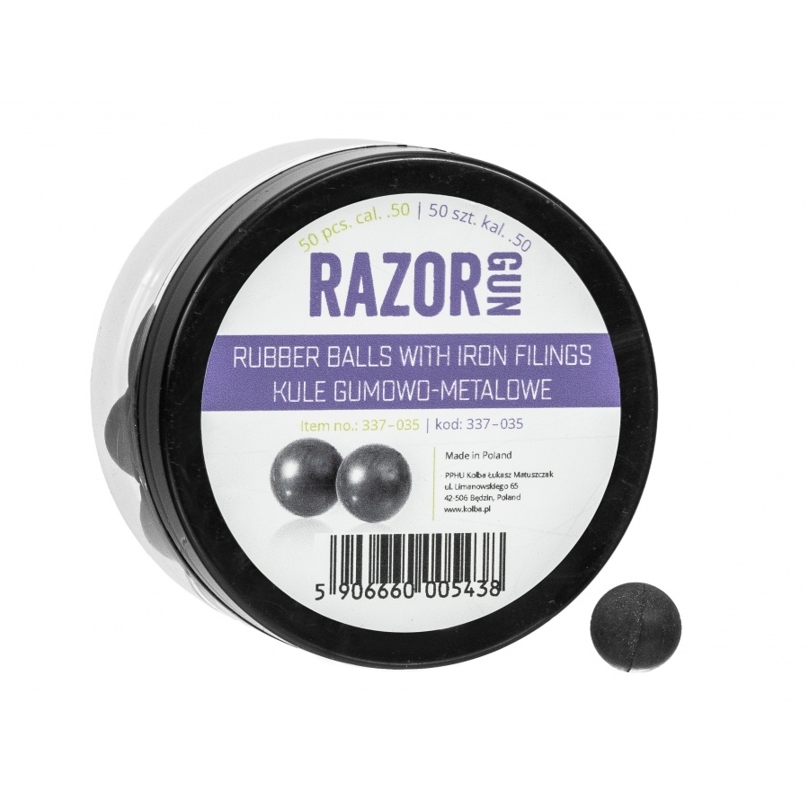 RazorGun Rubber balls with iron filling Kal .50 for HDR50 / HDP50 - 50 pieces