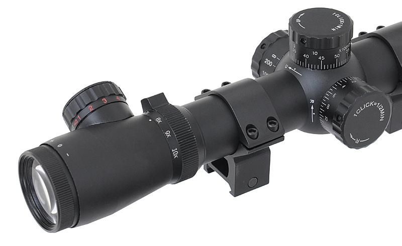 ASG Rifle scope 3.5-10x50E illuminated cross reticle - BK