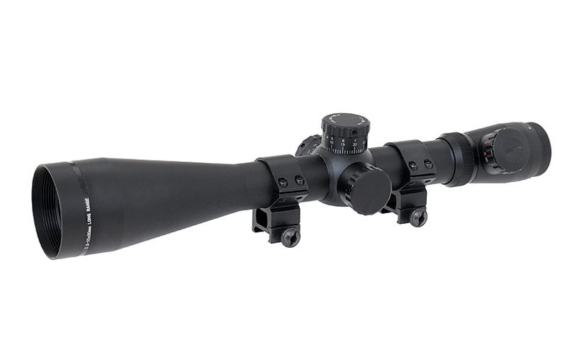 ASG Rifle scope 3,5-10x50E retículo cruzado iluminado - BK