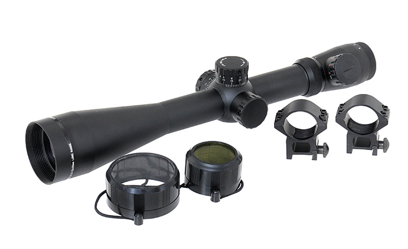 ASG Rifle scope 3,5-10x50E retículo cruzado iluminado - BK