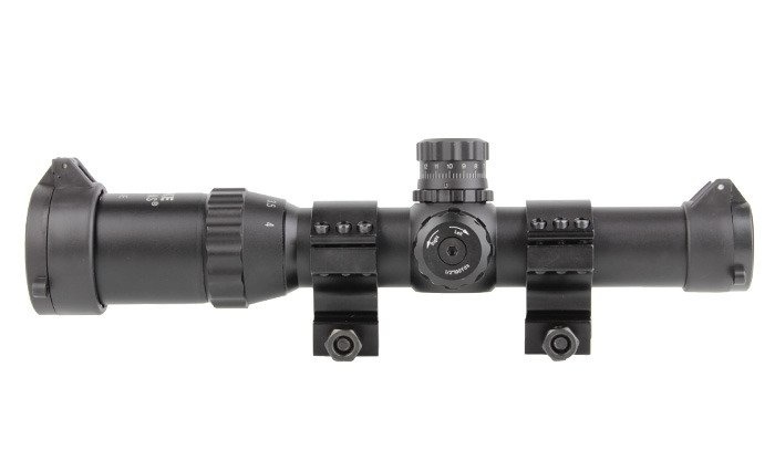 ASG Retículo iluminado Mil-Dot riflescópio 1-4x24 - BK