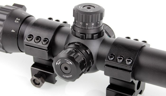 ASG Lunette de visée 1-4x24 Mil-Dot Illuminated Reticle - BK