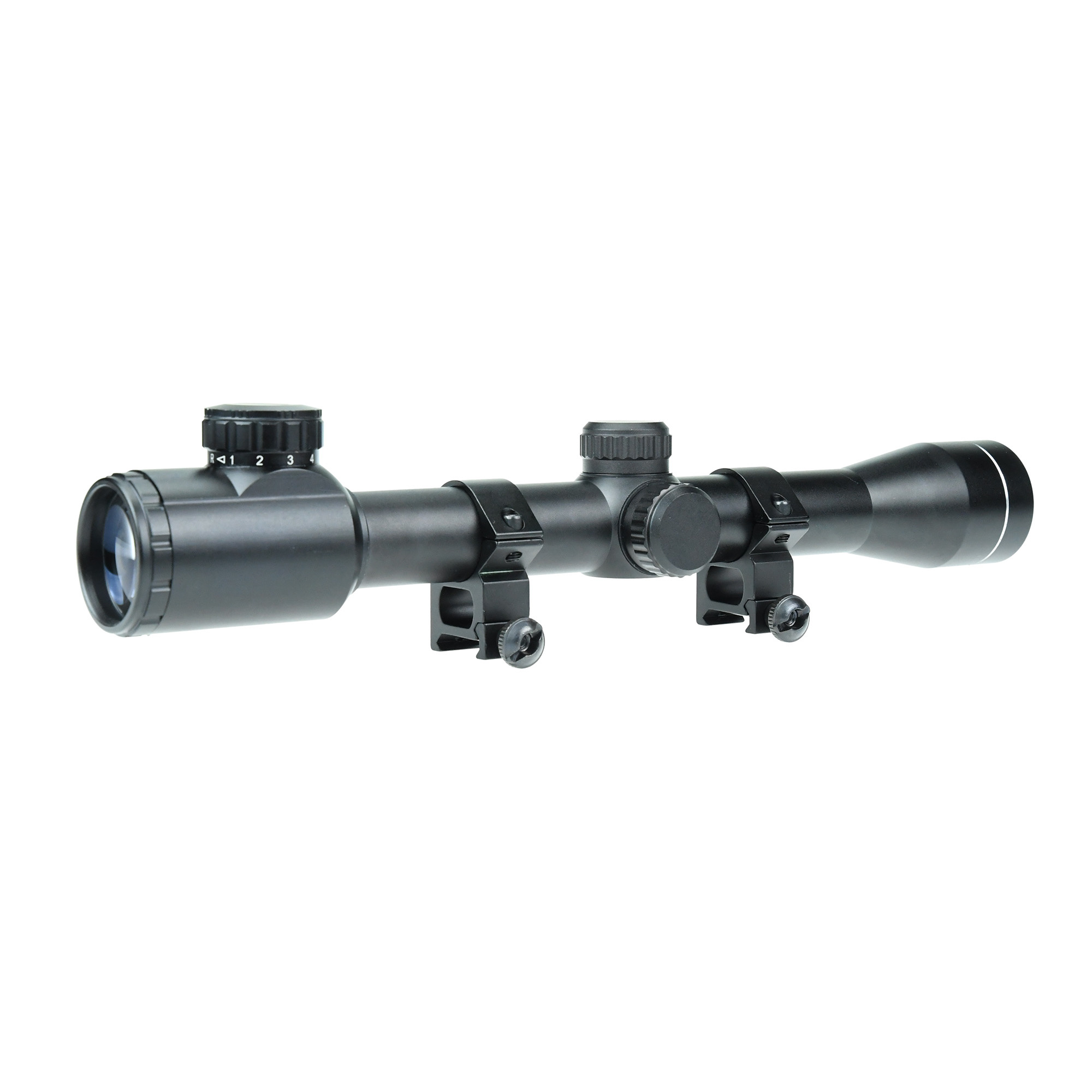 JJ Airsoft Retículo iluminado Mil-Dot de riflescópio 4x32E - BK