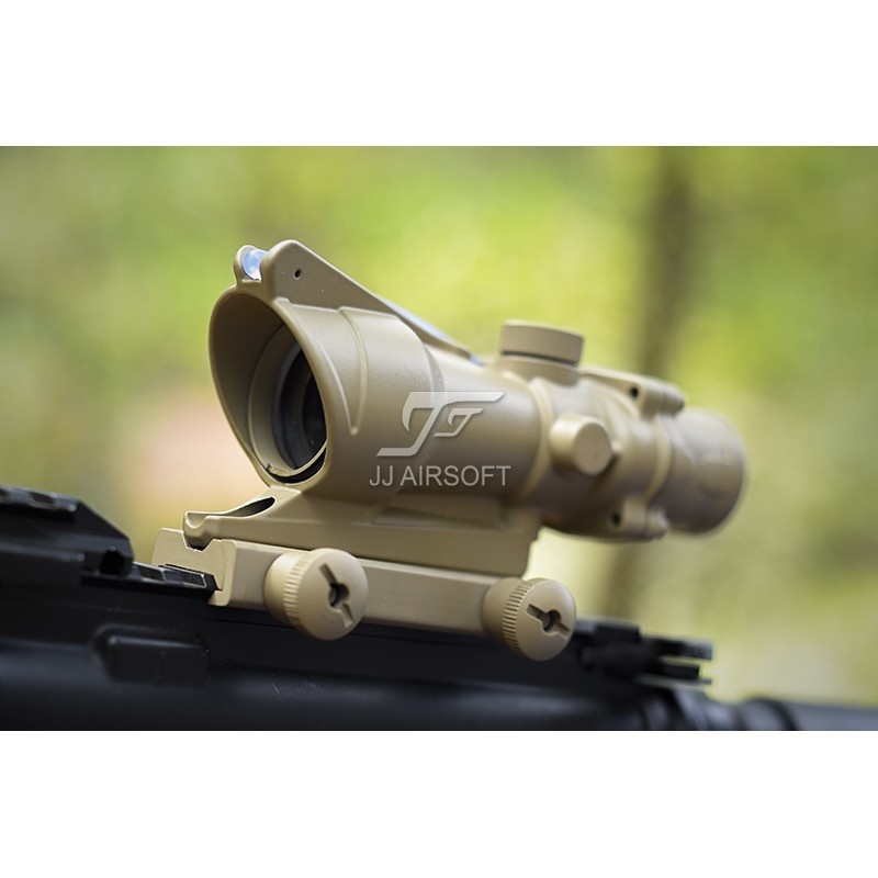 JJ Airsoft 4x32 ACOG Red Fiber Illuminated  - BK