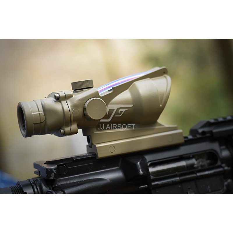 JJ Airsoft 4x32 ACOG Red Fiber Illuminated  - BK