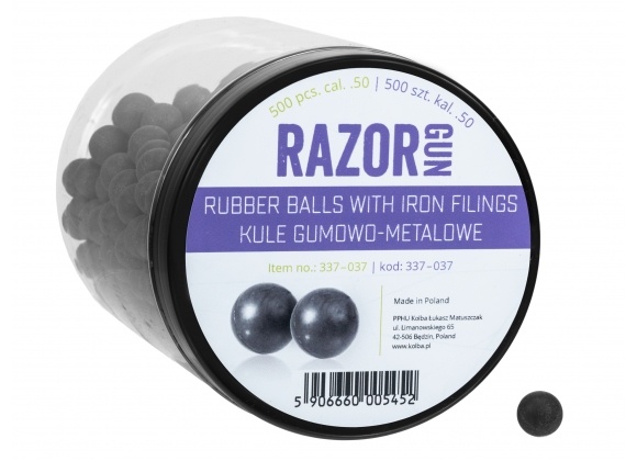 RazorGun Rubber balls with iron filling cal .50 for HDR50 / HDP50 - 500 pieces