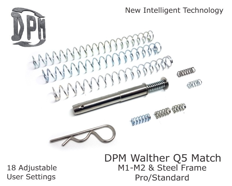 DPM Système d'amortissement du recul pour Walther Q5 Match M1 | M2 avec 18 options de réglage