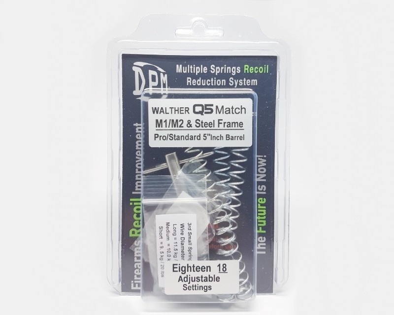 DPM Système d'amortissement du recul pour Walther Q5 Match M1 | M2 avec 18 options de réglage