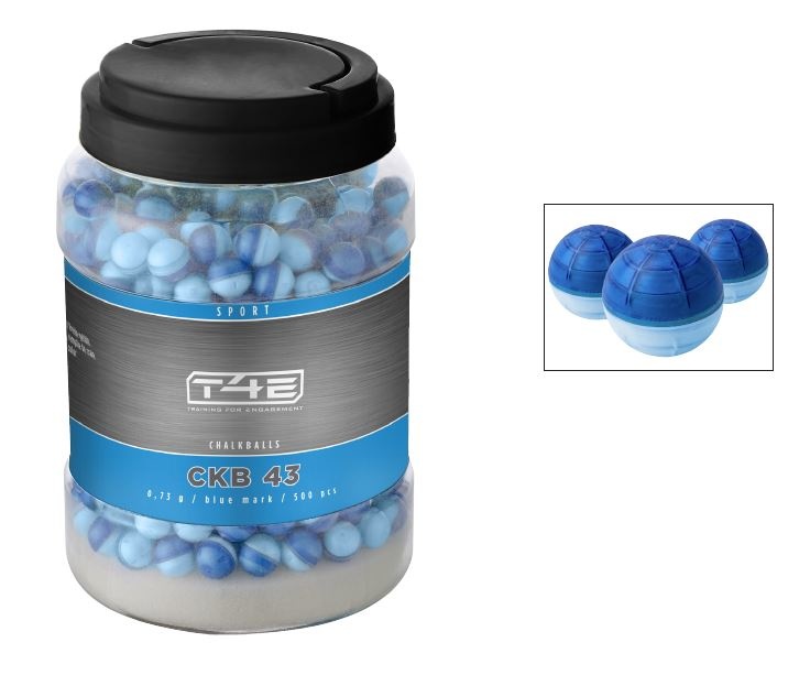 Umarex T4E Sport CKB 43 Chalkballs blue - 500 pieces