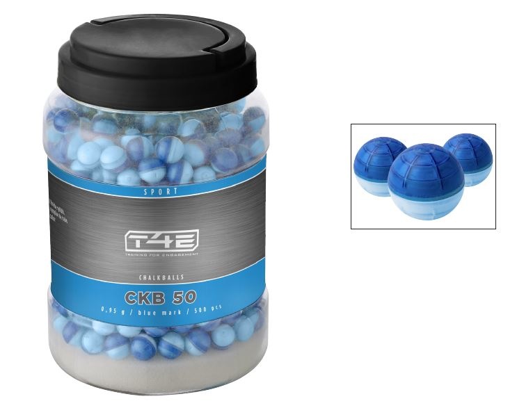 Umarex T4E Sport CKB 50 boules de craie bleu - 500 pièces