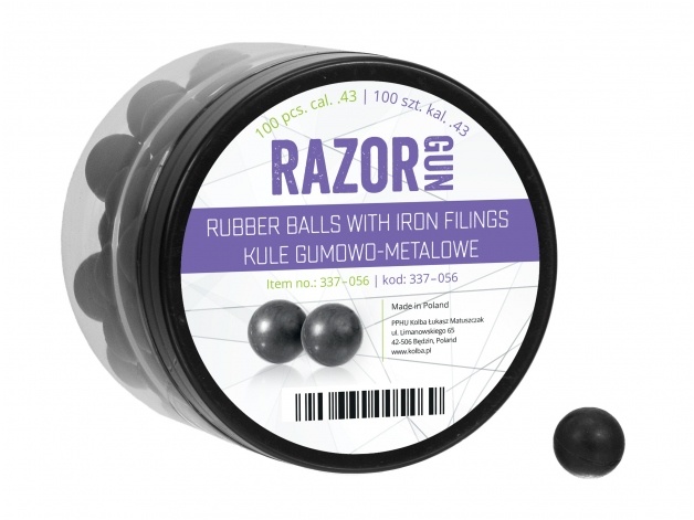 RazorGun Bolas de borracha com enchimento de ferro Kal .50 para HDR50 / HDP50 - 100 peças
