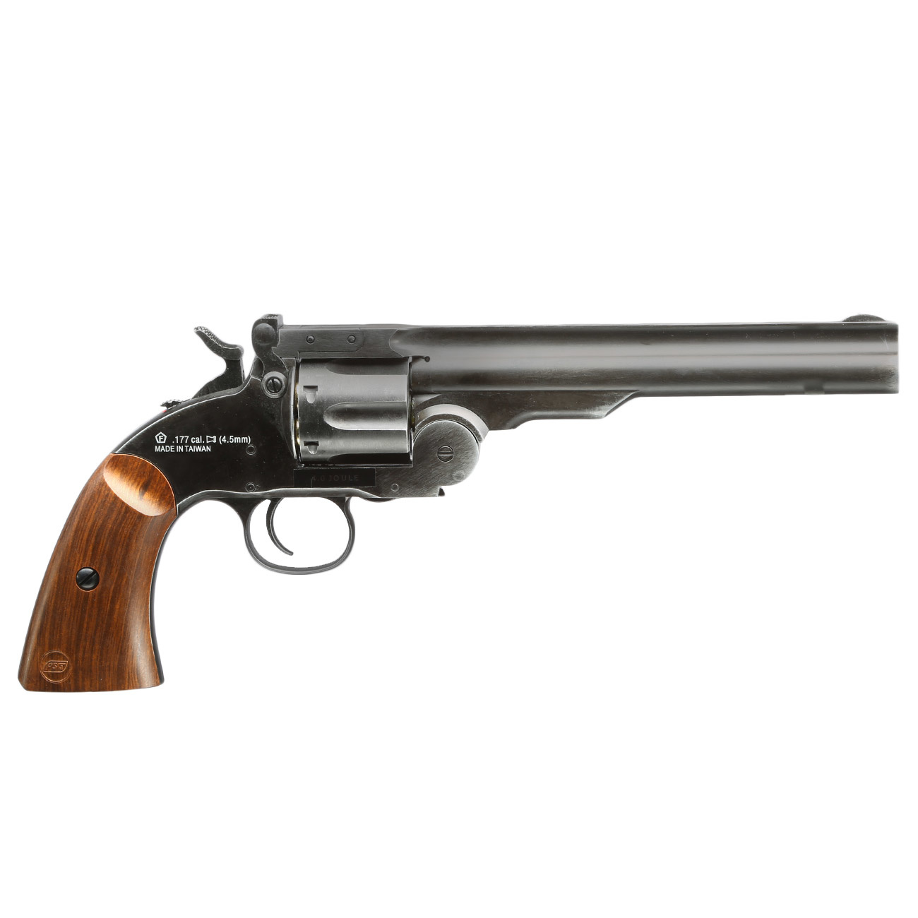 ASG 6 inch Schofield Co2 Revolver NBB 2.0 Joule - BK/Wooden look