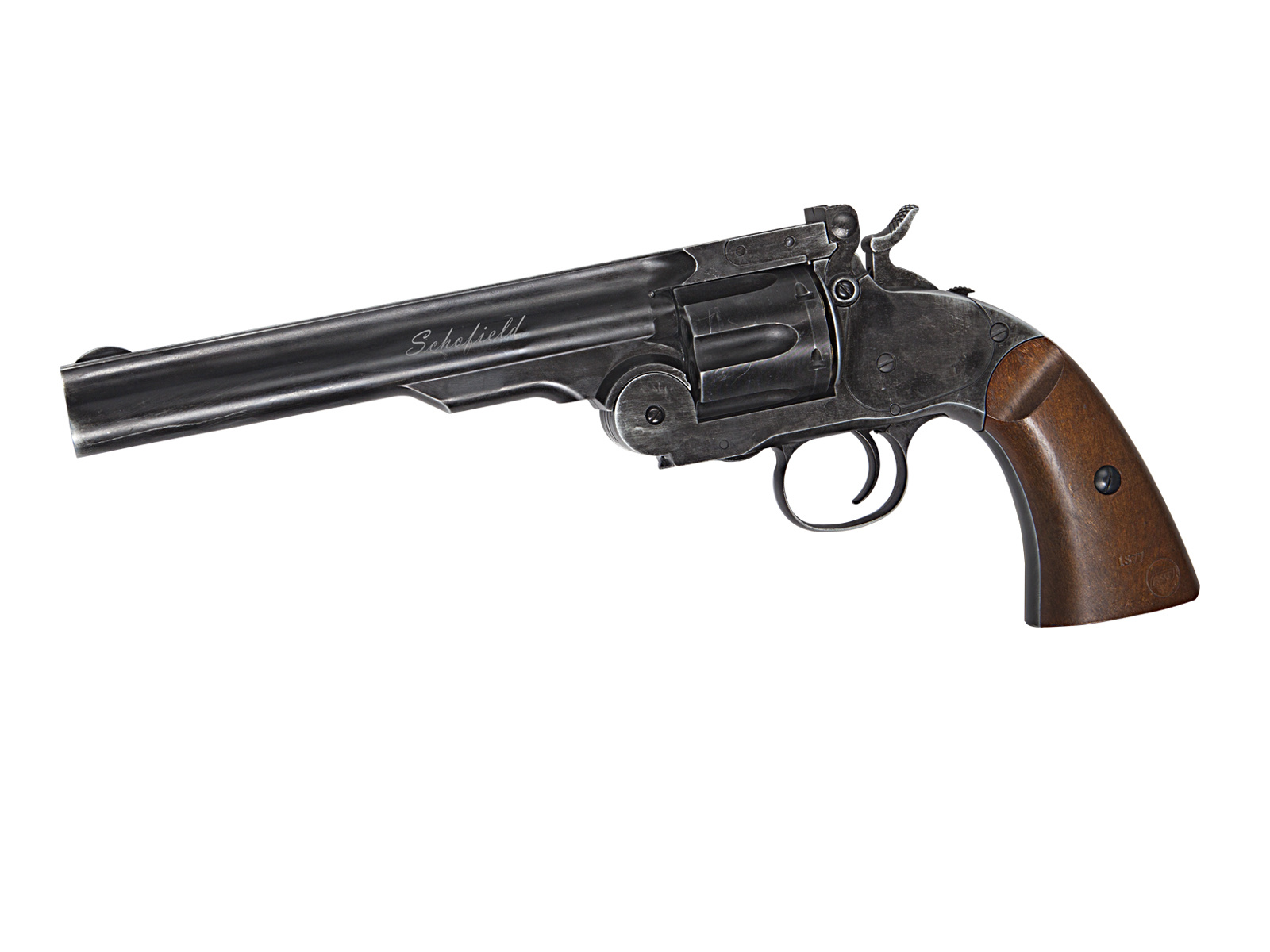 ASG Revolver Schofield Co2 da 6 pollici NBB 2.0 Joule - BK/aspetto legno