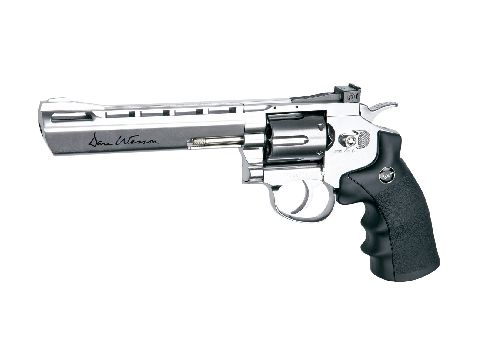 ASG Revólver de CO2 Dan Wesson de 6 pulgadas 4.5 mm (.177) Diabolo 3.0 Joule - Plateado