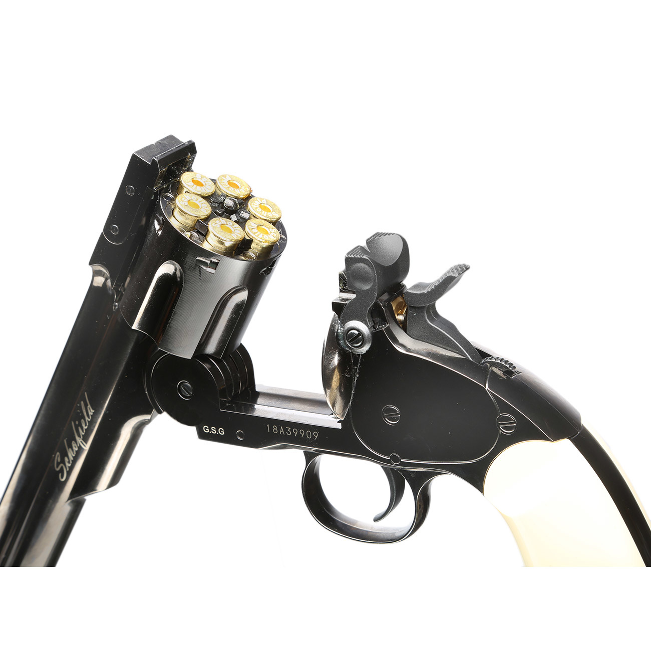 ASG Revolver 6 pouces Schofield 1877 Co2 calibre 4.5mm (.177) BB 2.9 Joule - GR