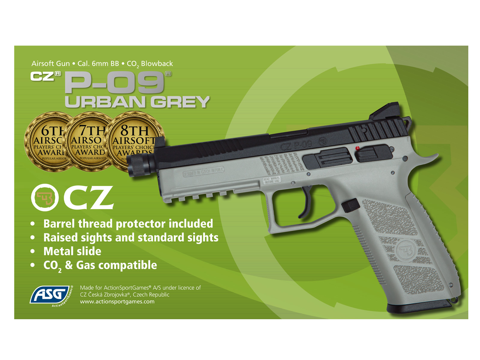 ASG CZ P-09 Duty 6mm BB 1,3 Joule - GR