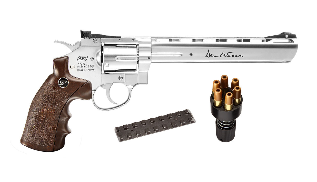 ASG 8 Inch Dan Wesson revolver 4.5 mm BB 3 Joules - srebrny