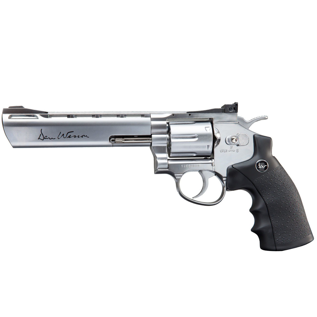 ASG Revólver Dan Wesson de 6 polegadas 4,5 mm (0,177 BB de aço) 3 joules - prata