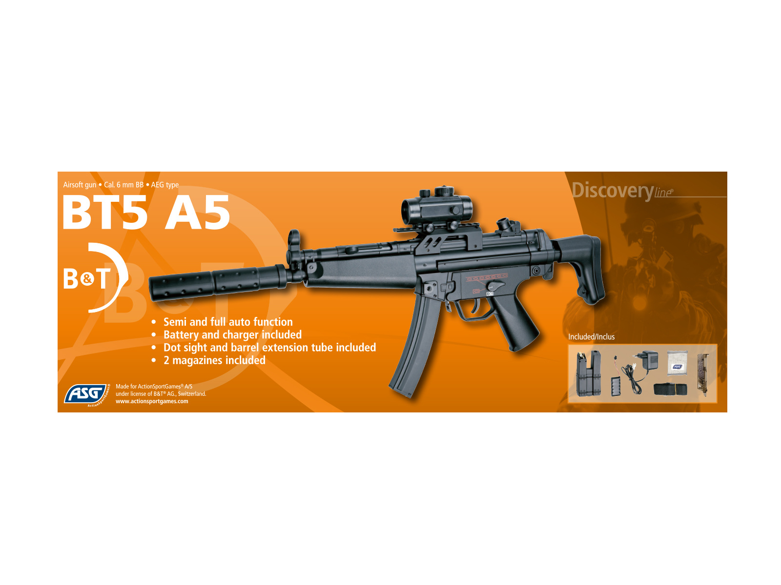 ASG B&T BT5 A5 AEP juego completo 6 mm BB 0,2 Joule - BK