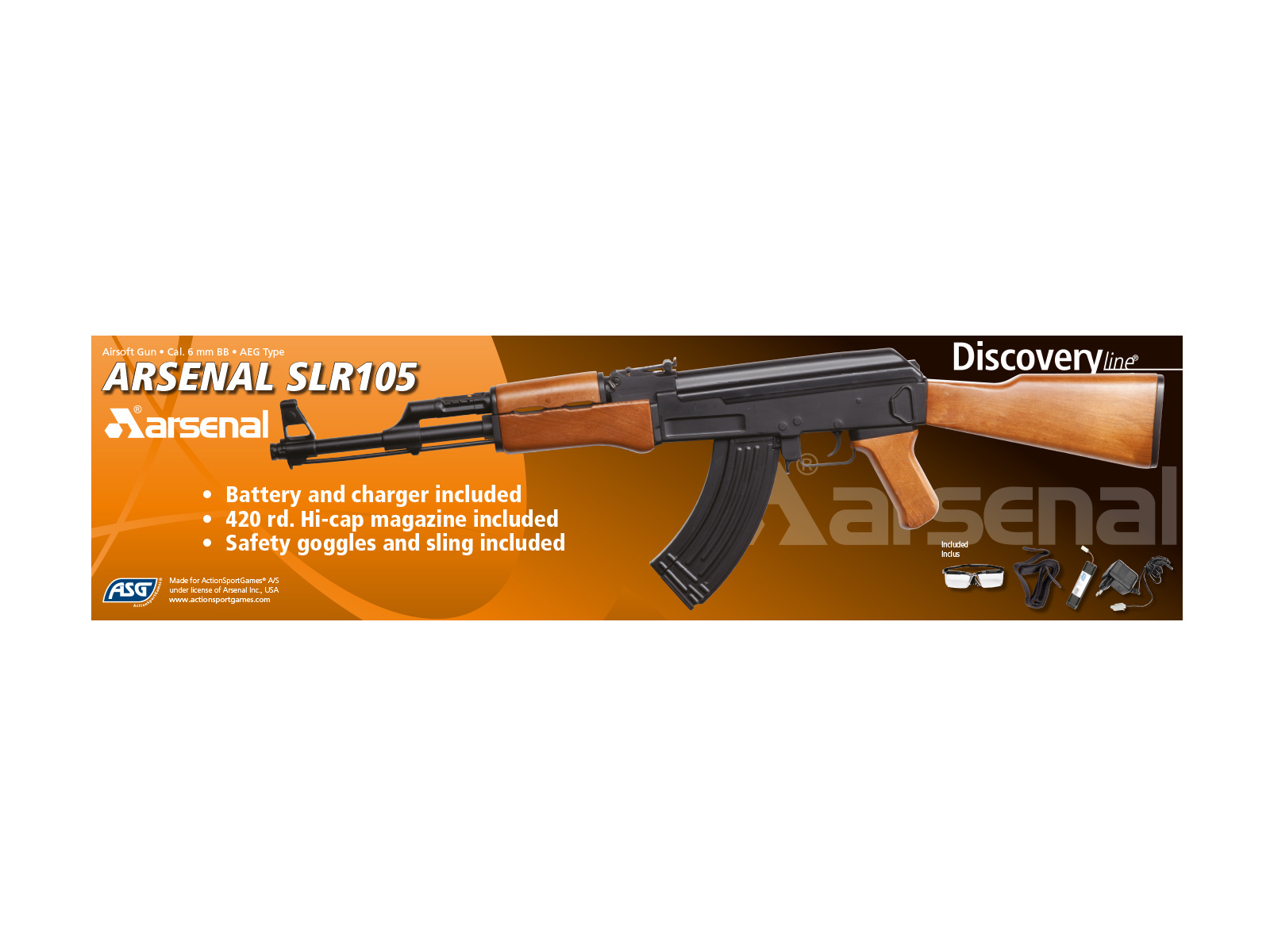 ASG SLR105 Arsenal AEP 0,2 julios - aspecto madera