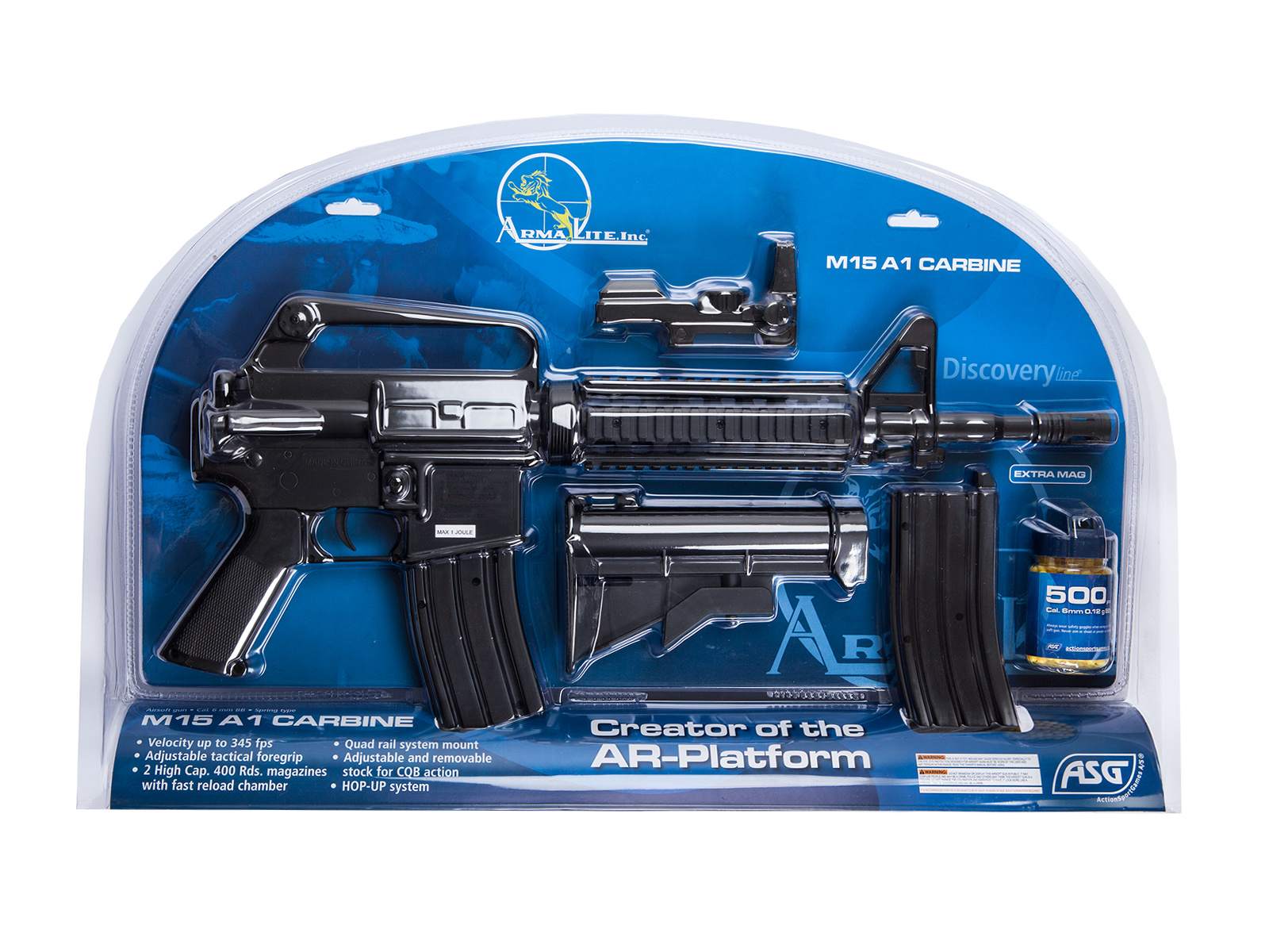 ASG M15 A1 Armalite conjunto completo de pressão da mola 0,50 Joule - BK