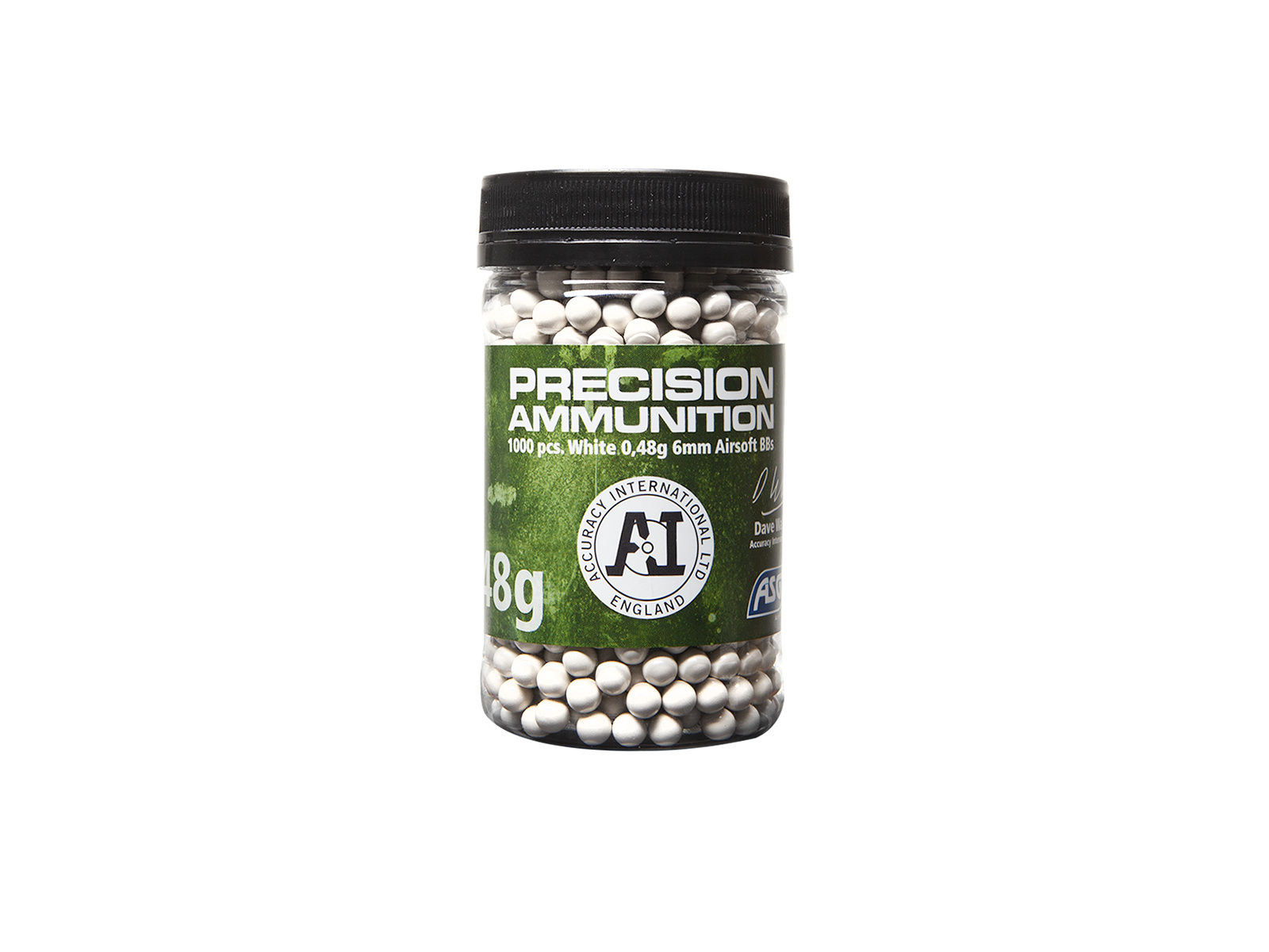 ASG Accuracy Int. Precision Ammunition 0.48g BB 1000 pcs - White