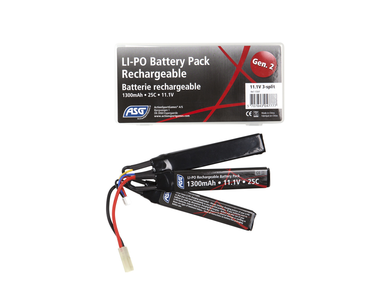 ASG Li-Po battery 11.1V 1300mAh 25C - Nunchuck