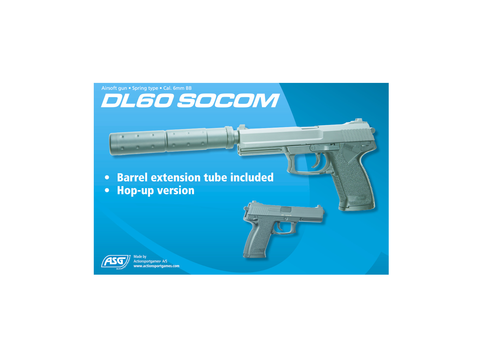 ASG DL60 Socom pression du ressort du silencieux 0,30 joules - BK