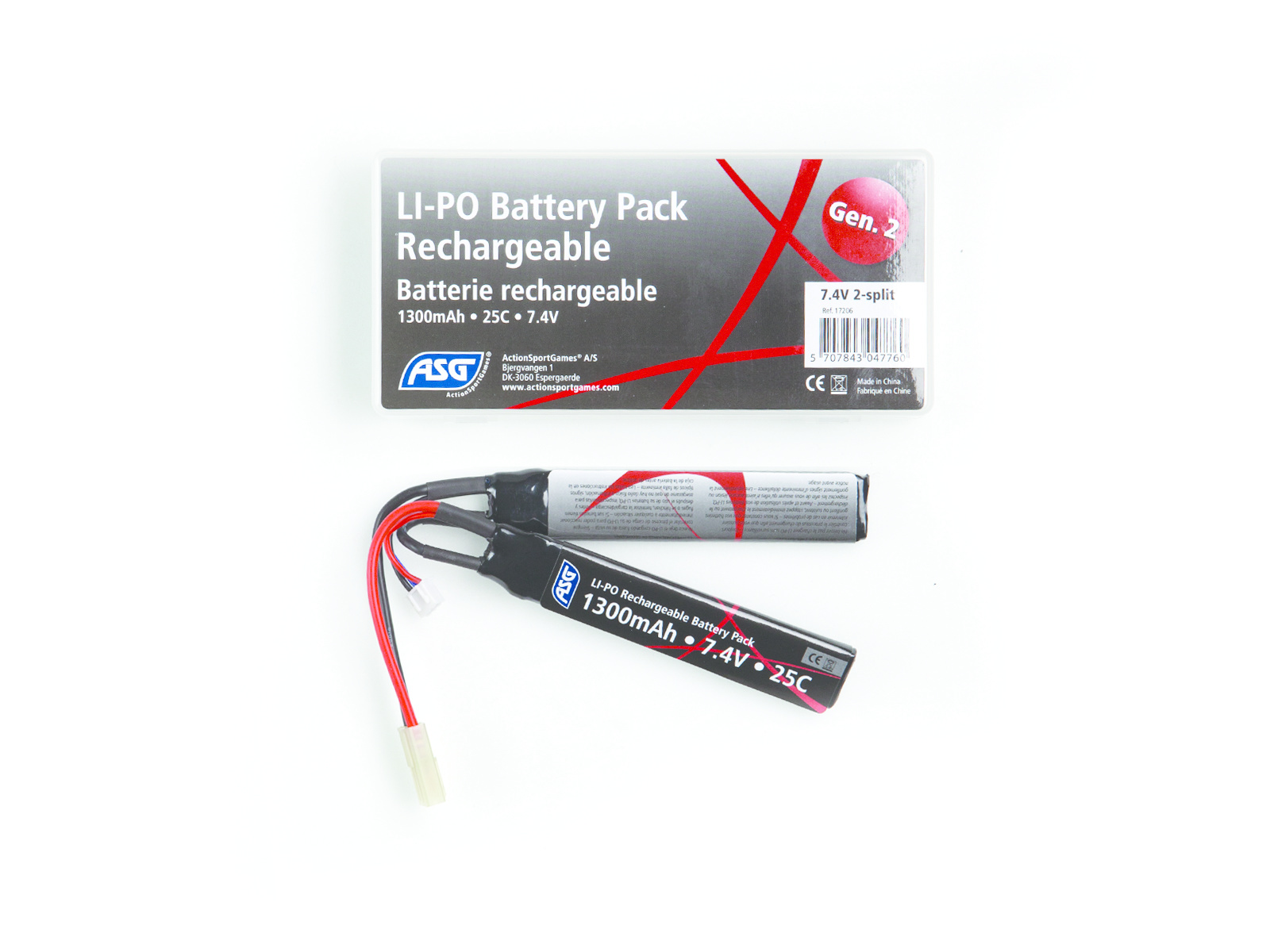 ASG Li-Po Akku 7,4V 1300mAh 20C Two-Panel - Tamiya Plug