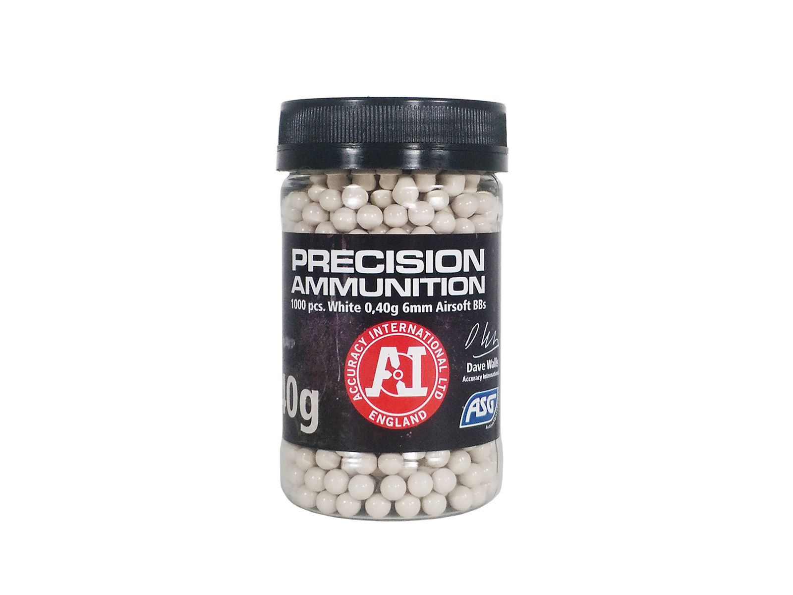 ASG Accuracy Int. Precision Ammunition 0.40g BB 1000 pcs - White