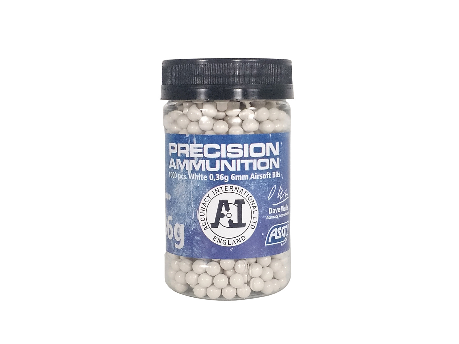 ASG Accuracy Int. Precision Ammunition 0.36g BB 1000 pcs - White