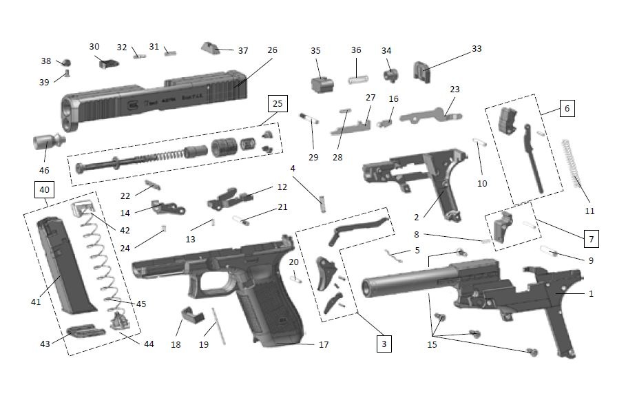 Glock 17 Gen 5 Gas Signal Gun 9 mm PAK - BK