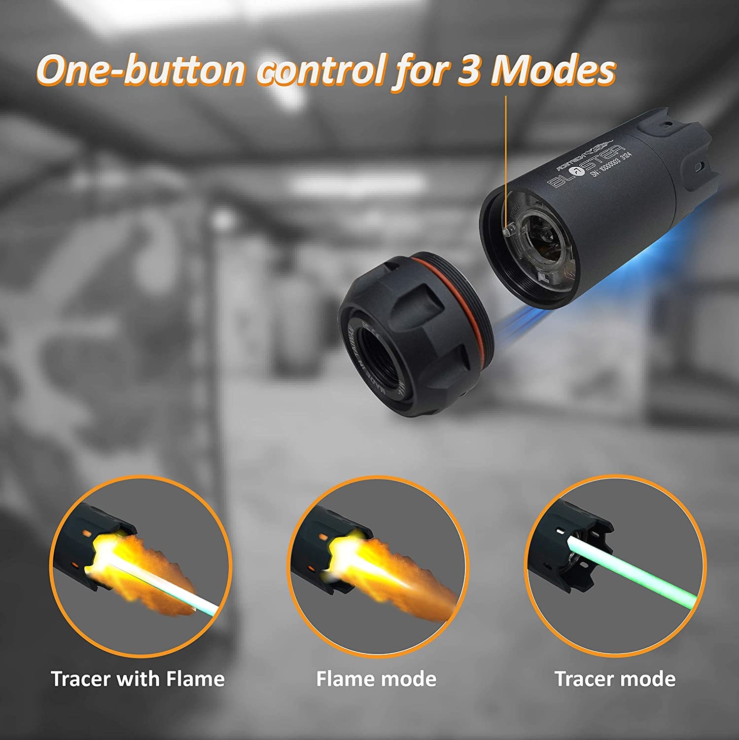 AceTech Silenciador blaster tracer com modo de chama
