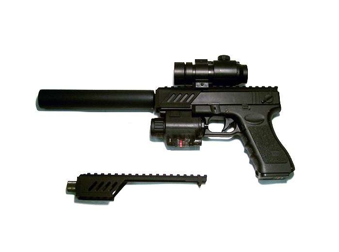 Cyma Rail mount with silencer assembly for CM.030 AEP