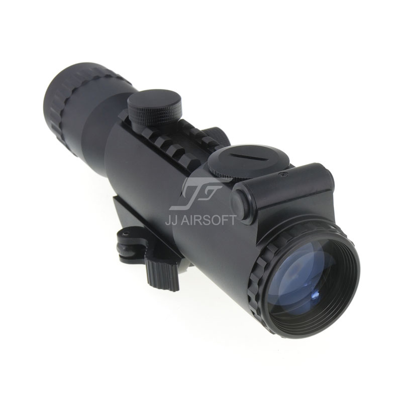 JJ Airsoft Riflescópio 4x32 Mil-Dot iluminado com suporte QD - BK