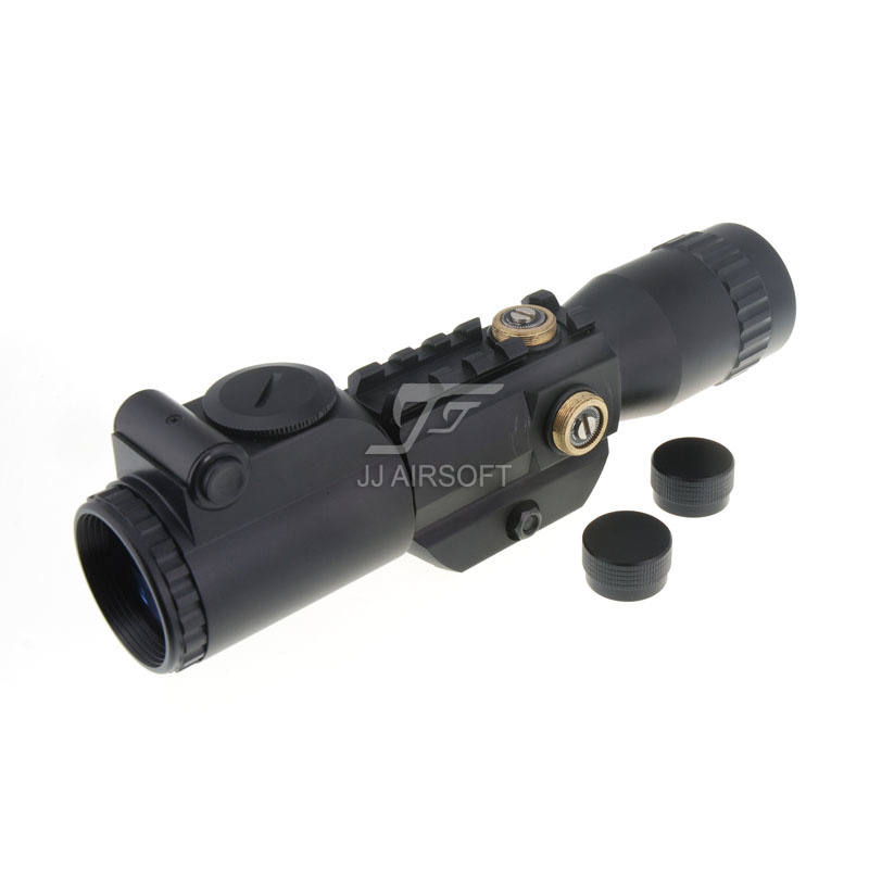 JJ Airsoft Riflescópio 4x32 Mil-Dot iluminado com suporte QD - BK