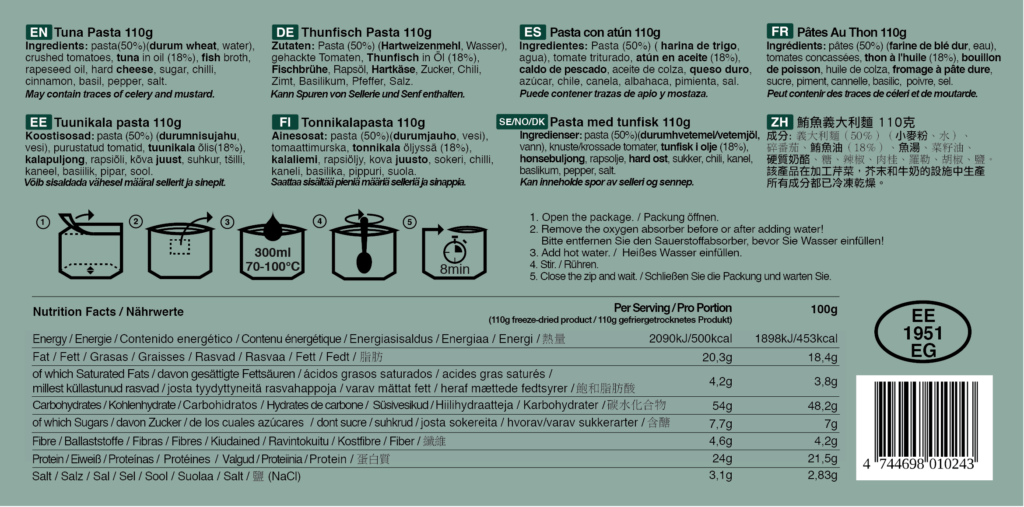 Tactical Foodpack Makaron z Tuńczykiem - 110g