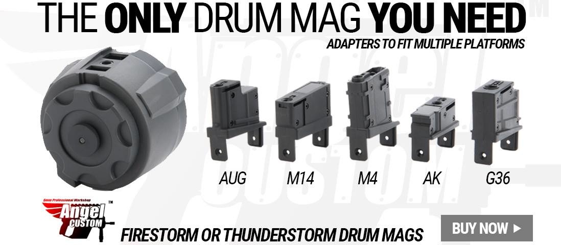 Angel Custom Firestorm magazine adapter for drum magazine