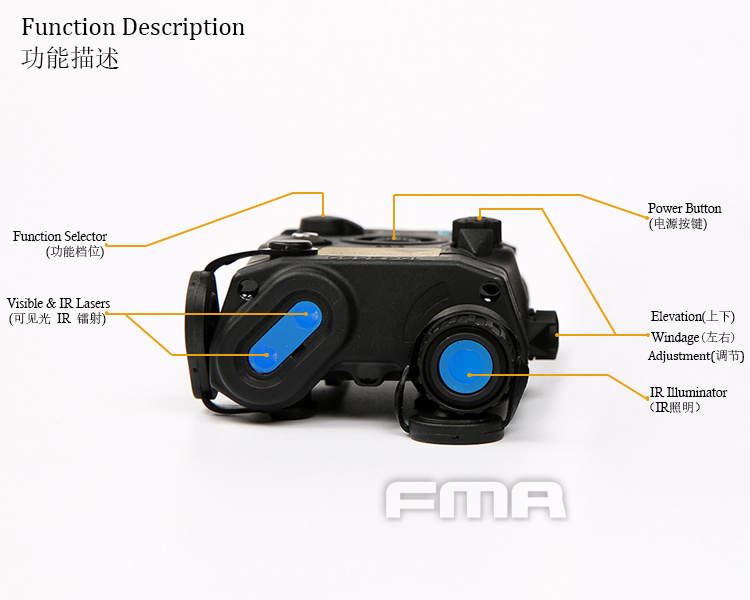 FMA PEQ LA5-C upgrade version light / IR laser module - TAN