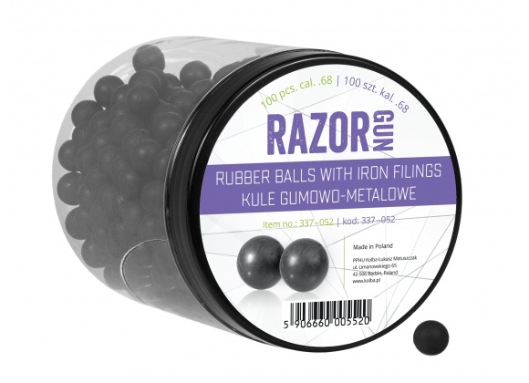 RazorGun Rubber balls with iron filling Cal .68 for HDX/HDS/PS-300 - 100 pieces